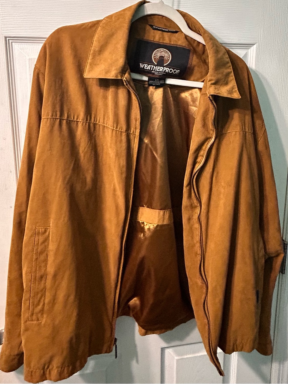 Weatherproof Men's Suede Jacket in Cognac Brown